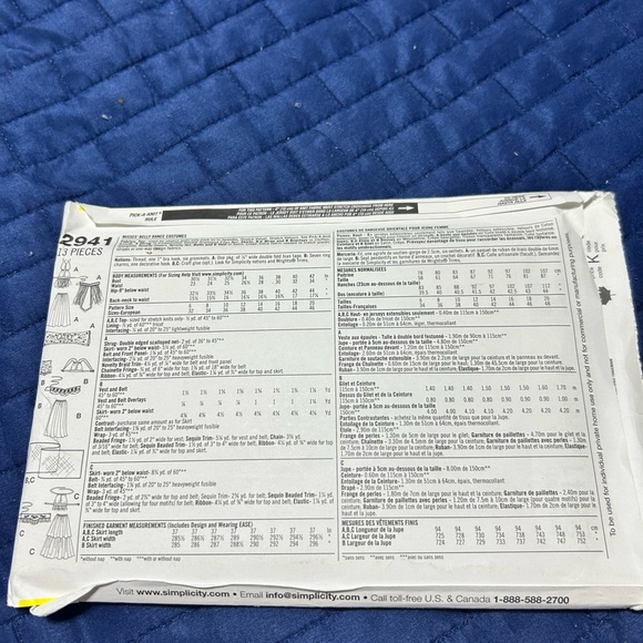 Simplicity 2941  Dance Studio Costume Pattern by Andrea Schewe- uncut - Picture 6 of 7